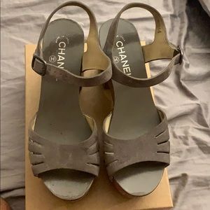 Authentic Chanel platform clogs